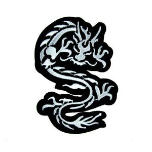 Black & White Chinese Dragon Patch Iron on
